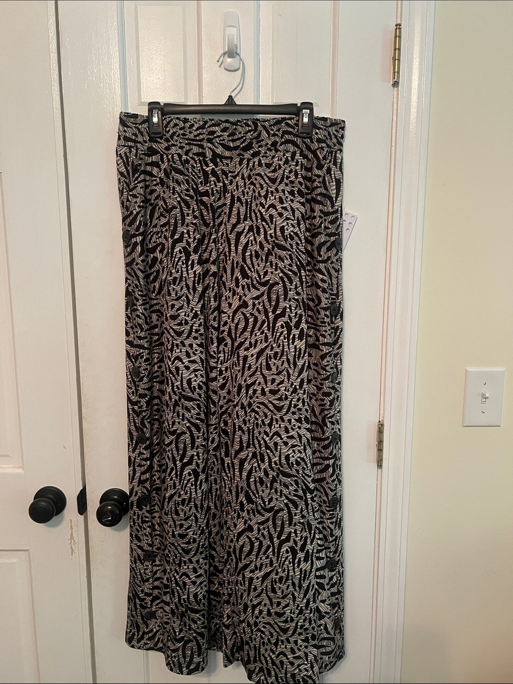 Robert Louis Black and Cream Wide-Leg Palazzo Pants